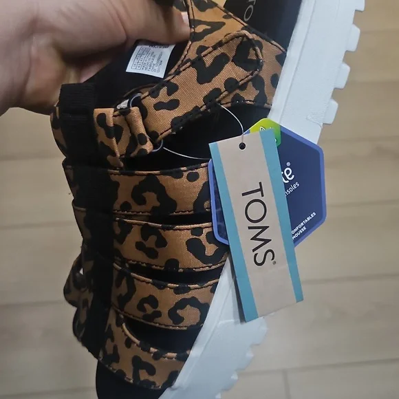 Toms Leopard Print Platform Sandals 6.5 - Picture 3 of 8
